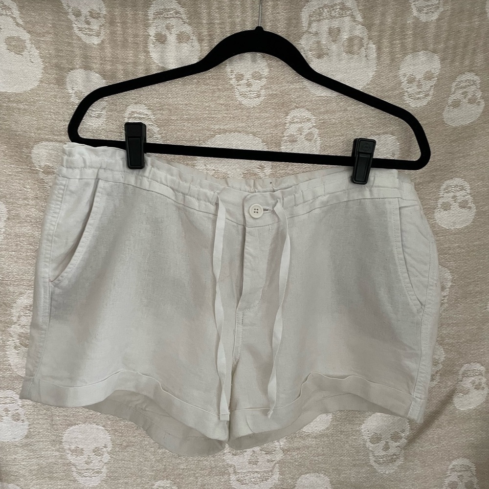 Size 12 white linen shorts